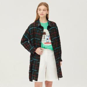 [베네통]미르 체크 블라우스_BABL64431