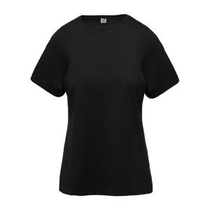 토템 블랙 코튼 크루넥 반팔 티셔츠 211439770 200