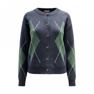 [페이지플린]라운드 아가일 패턴 울 가디건 F5DCA400