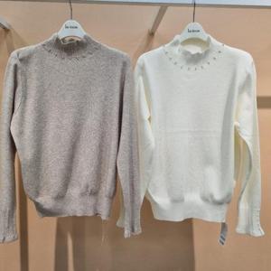 라티움 HC34 신축성좋은 진주배색 완목폴라 니트 T2543sw06