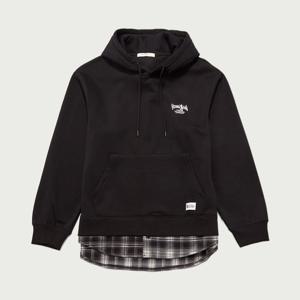 남성 그래피티 체크 셔츠 레이어드 후드티셔츠_100(10540-031-817-12)