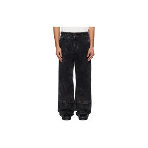 랑방 청바지 블랙 루즈 핏 워싱 데님 진 252254M186000