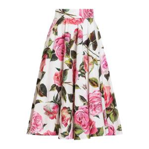 돌체앤가바나 플로럴 프린트 미디 스커트 F4C1XTHS5S4