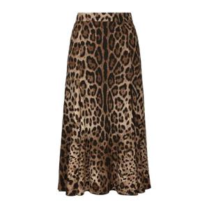돌체앤가바나 하이웨이스트 레오파드 프린트 스커트 F4CQCTFSRKI