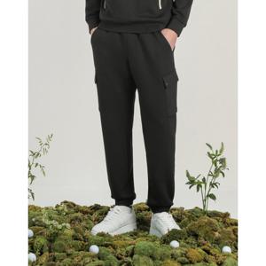 헤지스 골프 25SS ONLINE EXCLUSIVE 블랙 남성 소프트터치 카고 조거 팬츠 HUPA5A992BK