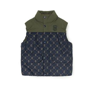 M MLB키즈조끼 TQK 7ADVRM146-45NYD 다이아 모노그램 아웃도어 자카드 다운 조끼 클리블랜드 가디언스