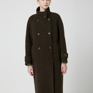 [씨씨콜렉트] 알파카 블렌드 하이넥 더블 롱 코트 C254MSG177