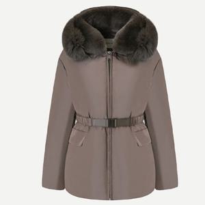 [캐리스노트]퍼 믹스 후드 구스다운 점퍼 CNEWDWA02