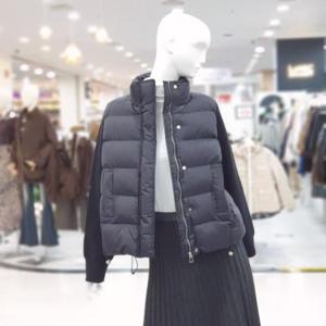 abfz sh06 하이넥 소매니트 블랙 패딩점퍼 SLBNA1U32A