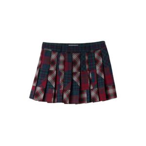 미우미우 패치워크 플리츠 플레이드 미니 스커트 MG2598SOOO18JL