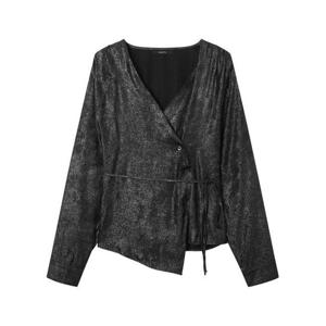 [GGPX]글로시 셔링 랩 블라우스 (GPABA007D)