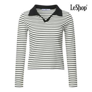 르샵  트임 카라넥 스트라이프 슬림 티셔츠 (BPBTS018A)