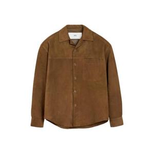 AMI Paris 레더 셔츠 재킷 E26USH790LH0059