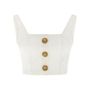 발망 민소매 티셔츠 GF1AD214DG140FC White