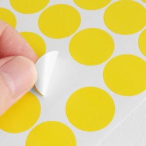 20mm 컬러 원형스티커 12매(옐로우) 칭찬스티커