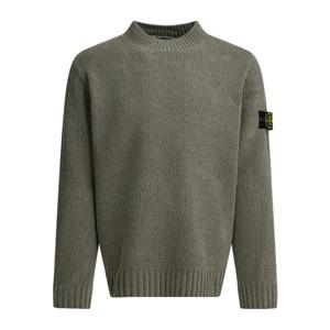 스톤아일랜드 로고 텍스처 니트 크루넥 스웨터 5100005 S00N8V0