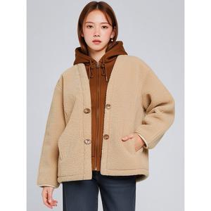 [레코브](레코브) 후드 배색 뽀글이 점퍼(LC21D1MT001X)