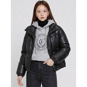 [레코브](레코브) 크롭 레더 패딩 점퍼(LG31D1PD002X)