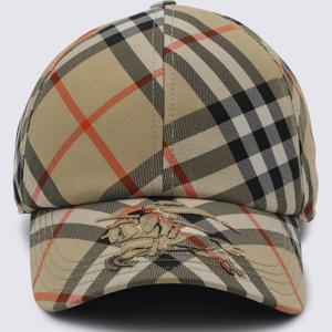버버리 로고 자수 체크 베이스볼 캡 8105282 B9368