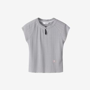 [듀엘]원버튼 펀칭 골지 티셔츠  D252MSM061