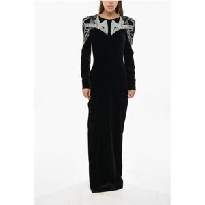 발망 롱 원피스 YF0RR180PB35EBB Black