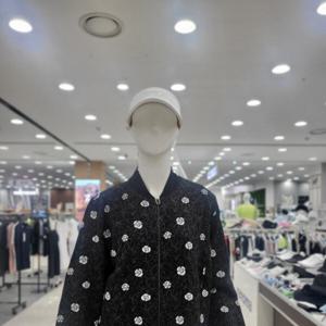 [핑]여성 플라워 패턴 집업 니트 가디건 121D3SD183_GN