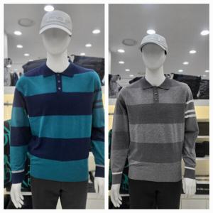 [핑]골프 남성 스트라이프 폴로 에리 스웨터 111D3SR181AB_GN