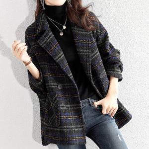 [몽벨리즈]베니더블체크모직코트 mde2302537