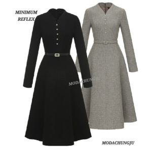 [미니멈]MD 울 브이넥 섀도우 플레어원피스 MD MMYDAWO1170_CJ