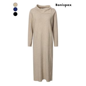 [보니스팍스]사선 카라 니트 롱 원피스 (XPBOP001M0)