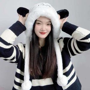 캐릭터 모자 왕눈이 귀달이 화이트 귀마개 군밤장수