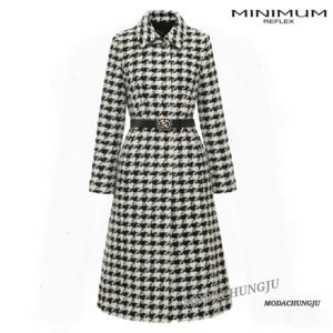 [미니멈]MD 하운드 체크 코트형 롱자켓  MD MYDAWJ0610BK