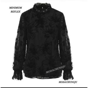 [미니멈]MD 플라워 시스루 블라우스 MD MYDAWB0540BK