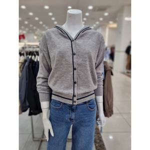 [더아이잗]배색 라인 후드 가디건 IR3CD8511340