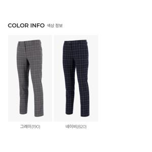 [엘르골프]여성  가을 겨울 체크 일자팬츠6J81603J