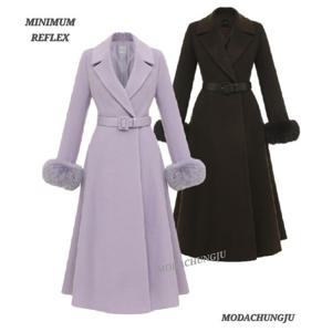 [미니멈]MD 울캐시 폭스 퍼 플레어 코트 MD MYDAWL0790LV