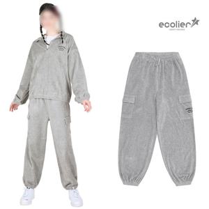 [에꼴리에]여자 겨울이월 골지 벨로아 카고 조거 바지(23RT787)