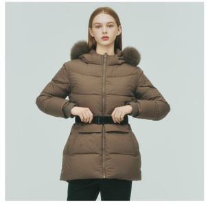 [링스골프][25FW] 여성 후드 퍼 긴기장 덕 다운 점퍼  L21E4JP35