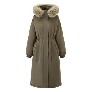 [비엔엑스]후드 퍼 허리 스트링 롱 야상 점퍼 (BX4JP049L0)