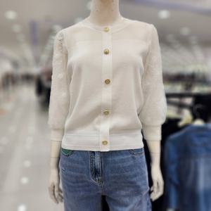 [조이너스]여성 브랜드 25신상 라운드 니트 티셔츠 칠부JAFU6WSL