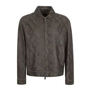 엠포리오아르마니 파이톤 패턴 가죽 지퍼 재킷 EM003543 AF1926