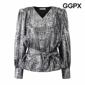 [GGPX] 섹시 애니멀 프린팅 숄더 패드 블라우스 (GPCSH007F)