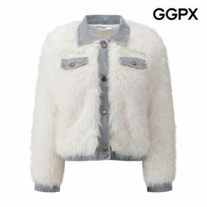 [GGPX] 데이트룩 데님 배색 퍼 자켓 (GPCJK004F)