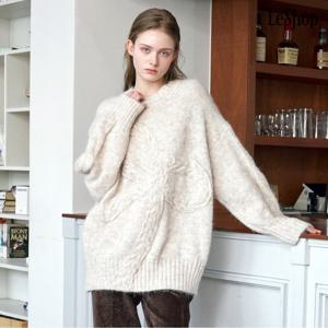 [르샵]오버핏 리본 짜임 울 니트 (DP4KT021A)