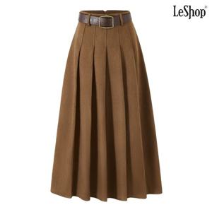 [르샵]플리츠 플레어 스웨이드 롱 스커트 (DP4WH013A)