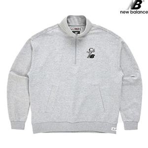 뉴발란스 NBNCC2L023-MG NB X SNOOPY 하프 집업 카라 남녀공용 긴팔티 맨투맨