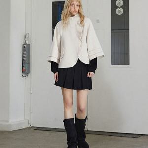 [에고이스트]레글런 슬리브리스 핸드메이드 울 하프코트 ER4WC162