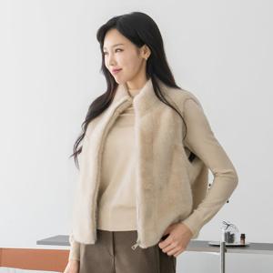 엄마옷 마담4060 하이넥집업퍼조끼 데일리 여성 -ZVE2512013-