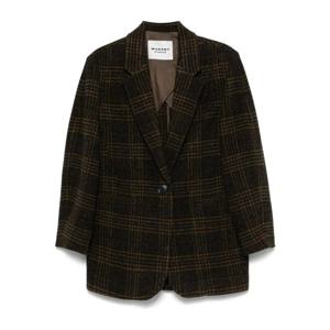 이자벨마랑 체크 패턴 싱글 버튼 울 재킷 VE0522FB C3D02E67KI