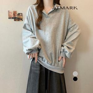 ATMARK (77까지)루즈오픈카라스웨트셔츠_AA59TS016G